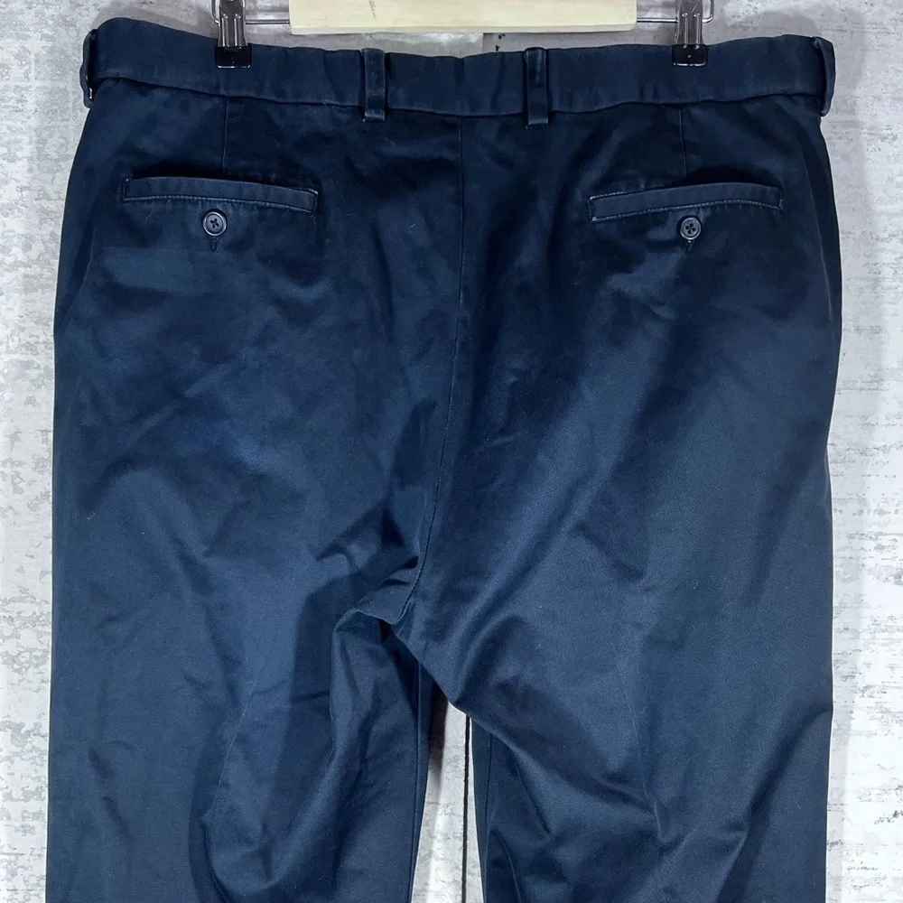JOSEPH & FEISS Navy Blue Cotton Chinos Slacks w, Cuffed Legs Size 38x30